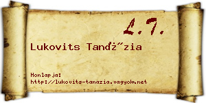 Lukovits Tanázia névjegykártya